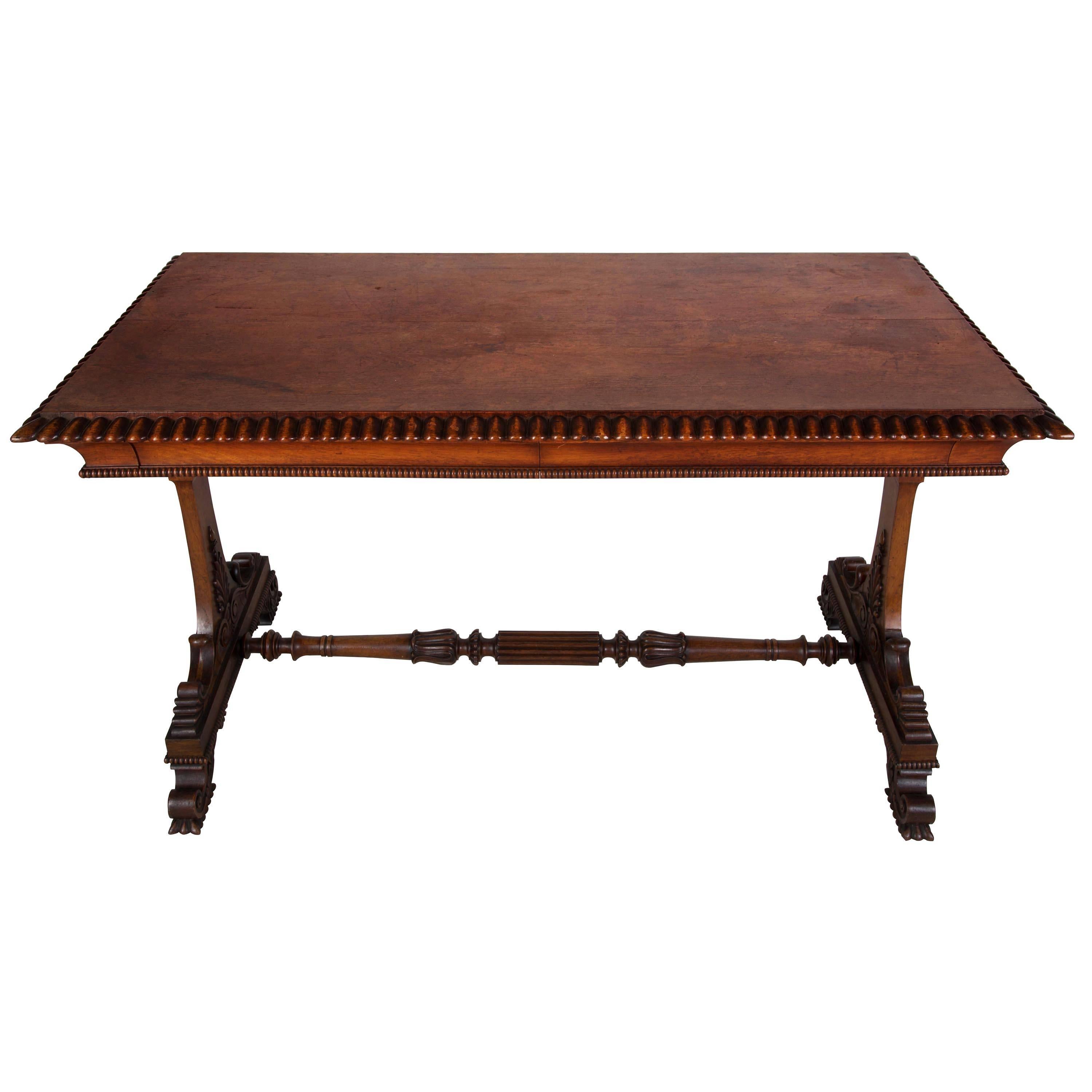 Neoclassical Rosewood Library Table In Good Condition In Gloucestershire, GB