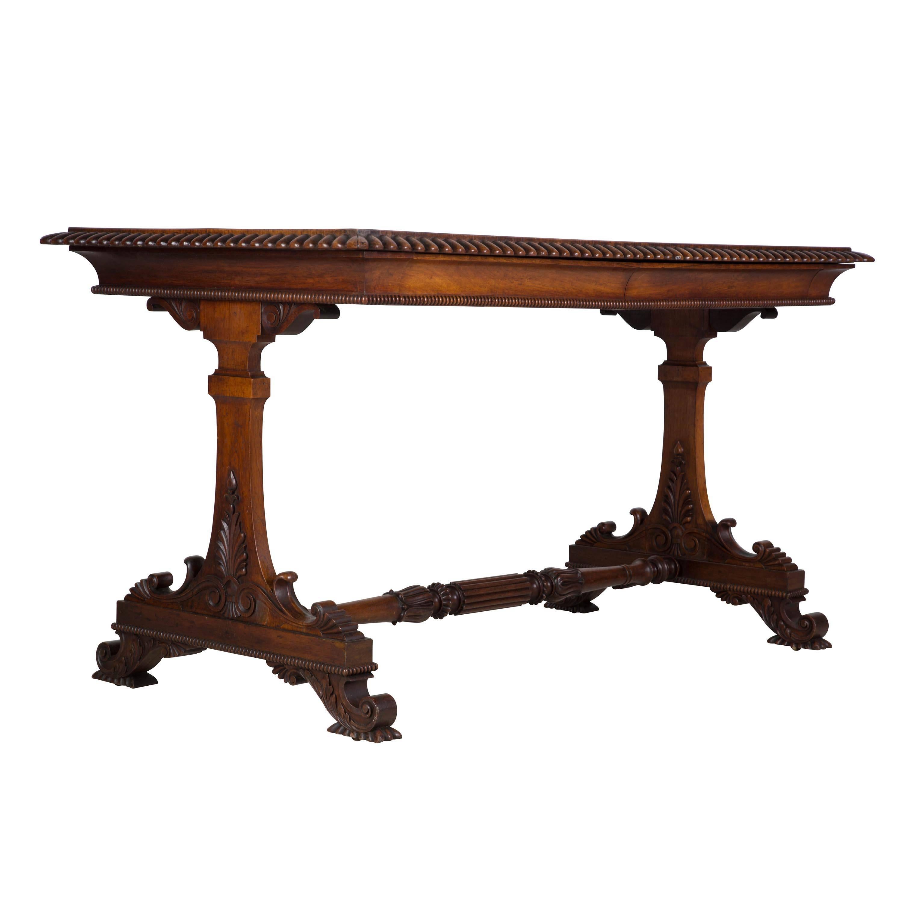 19th Century Neoclassical Rosewood Library Table