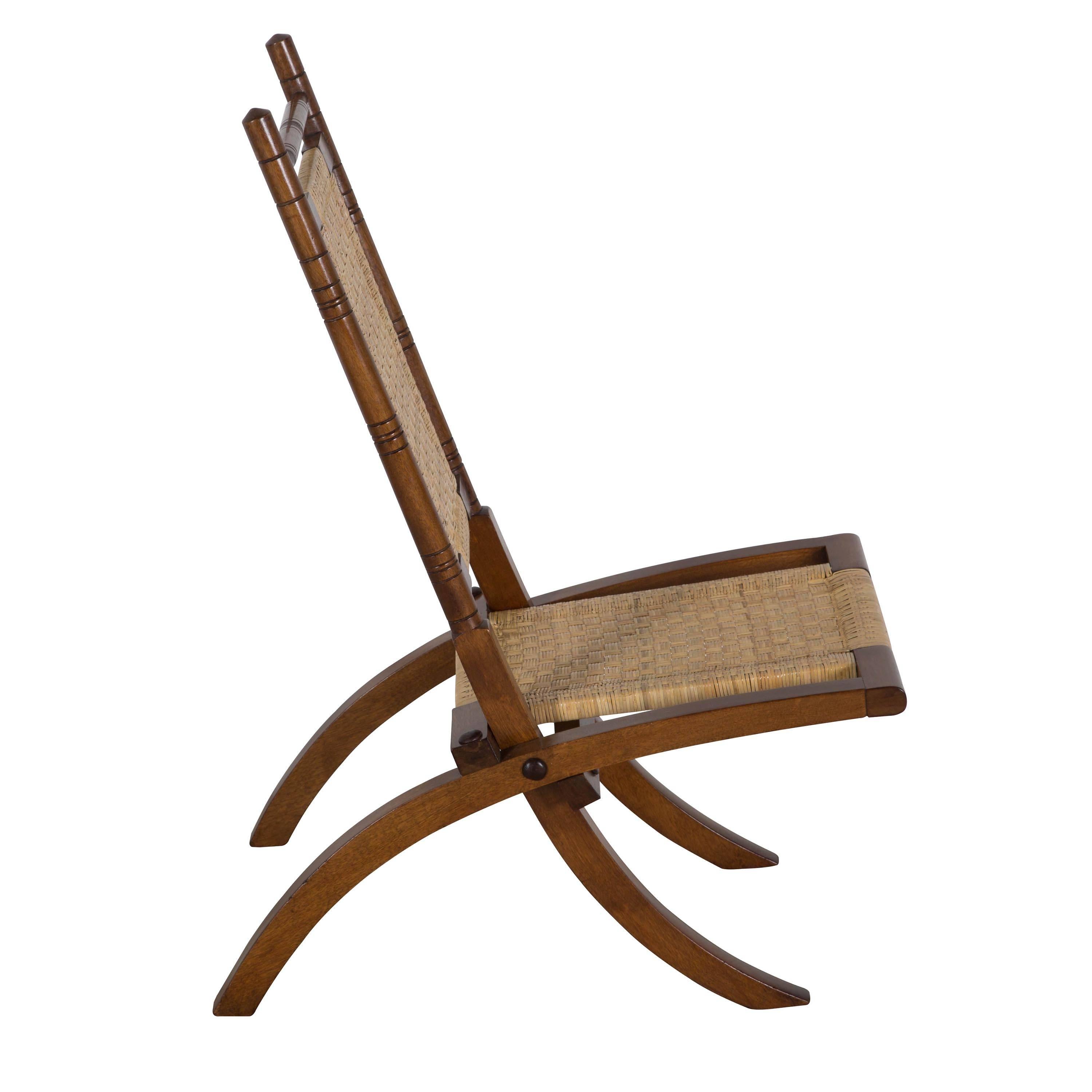 19th Century E. W. Godwin Folding Walnut Chair