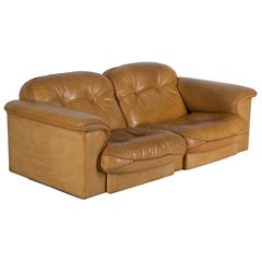 1970s Leather Reclining Sofa