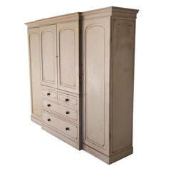 Original Painted Breakfront Wardrobe
