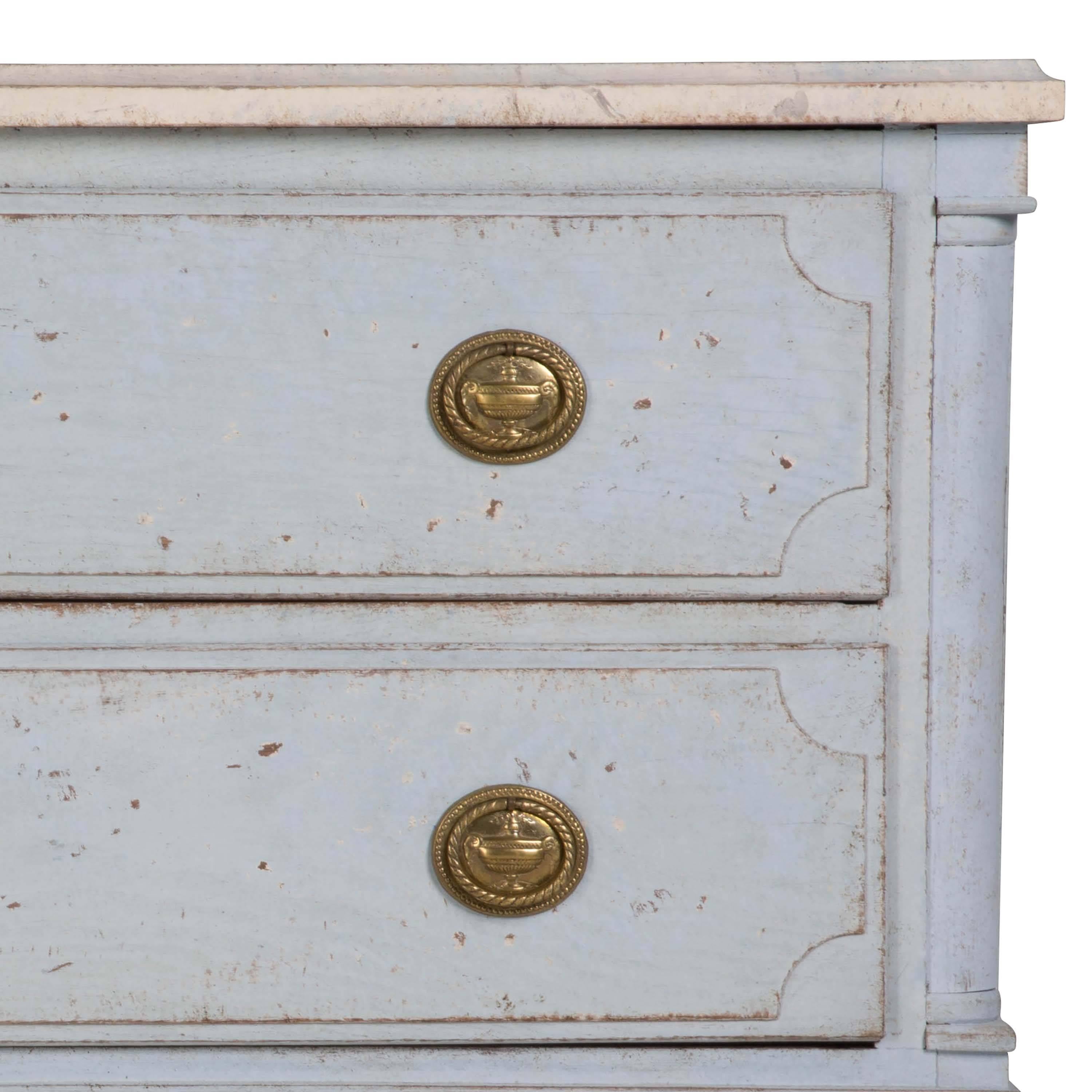 20th Century Pair of Gustavian Style Painted Commodes