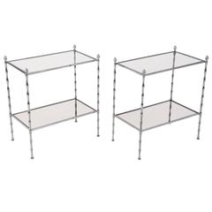 Pair of Silvered Side Tables