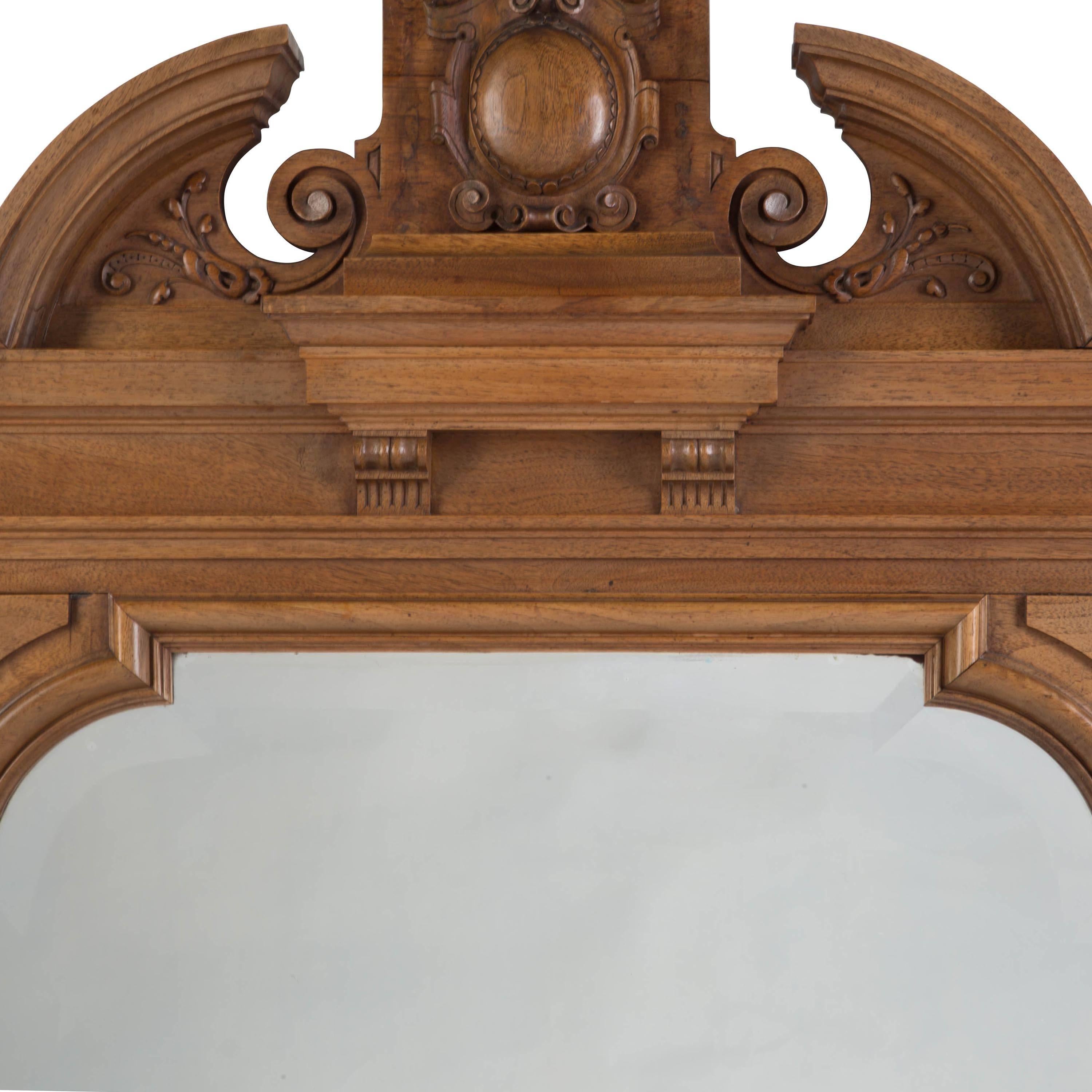 Pair of Carved Walnut Mirrors In Good Condition In Gloucestershire, GB