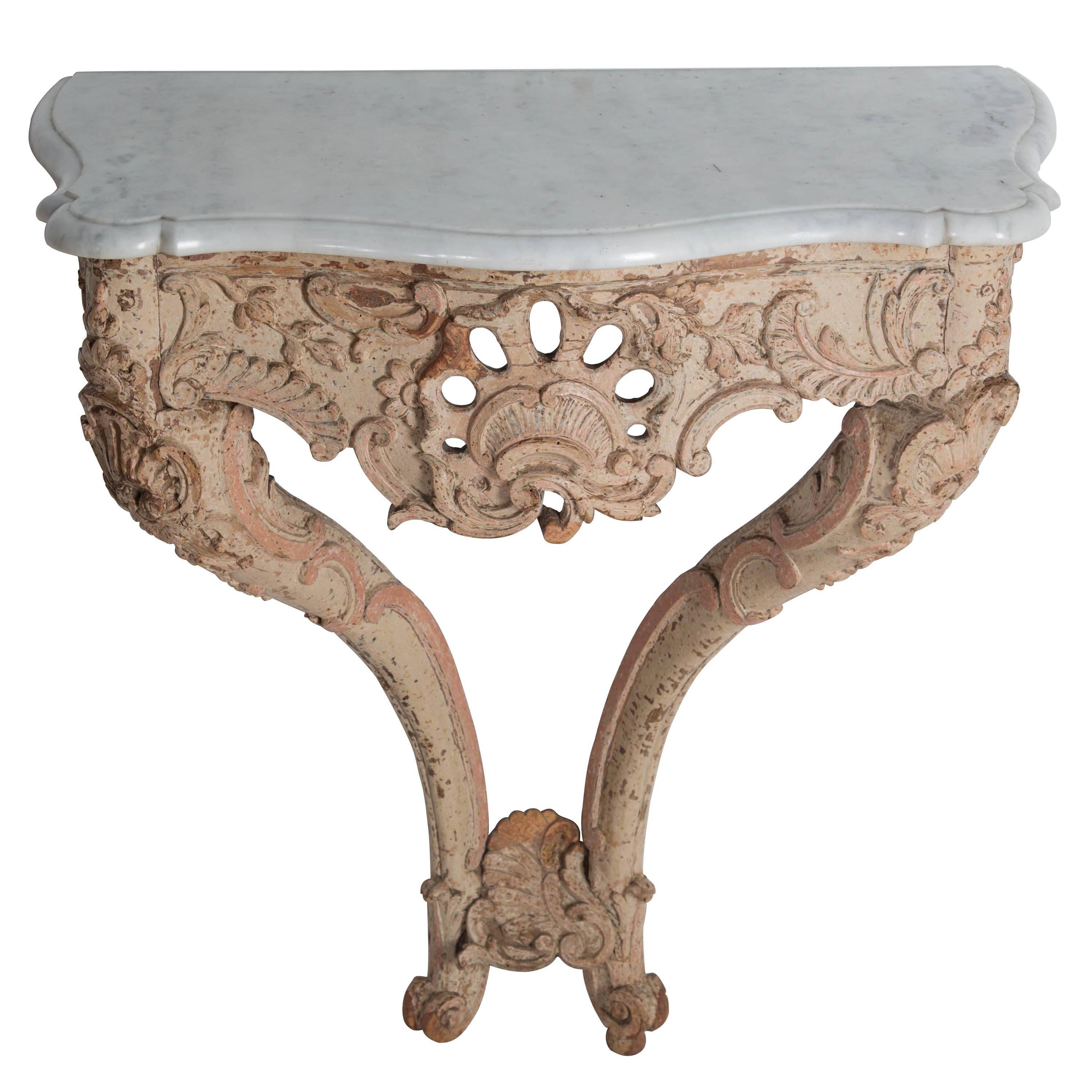 Marble Topped Console Table In Good Condition In Gloucestershire, GB