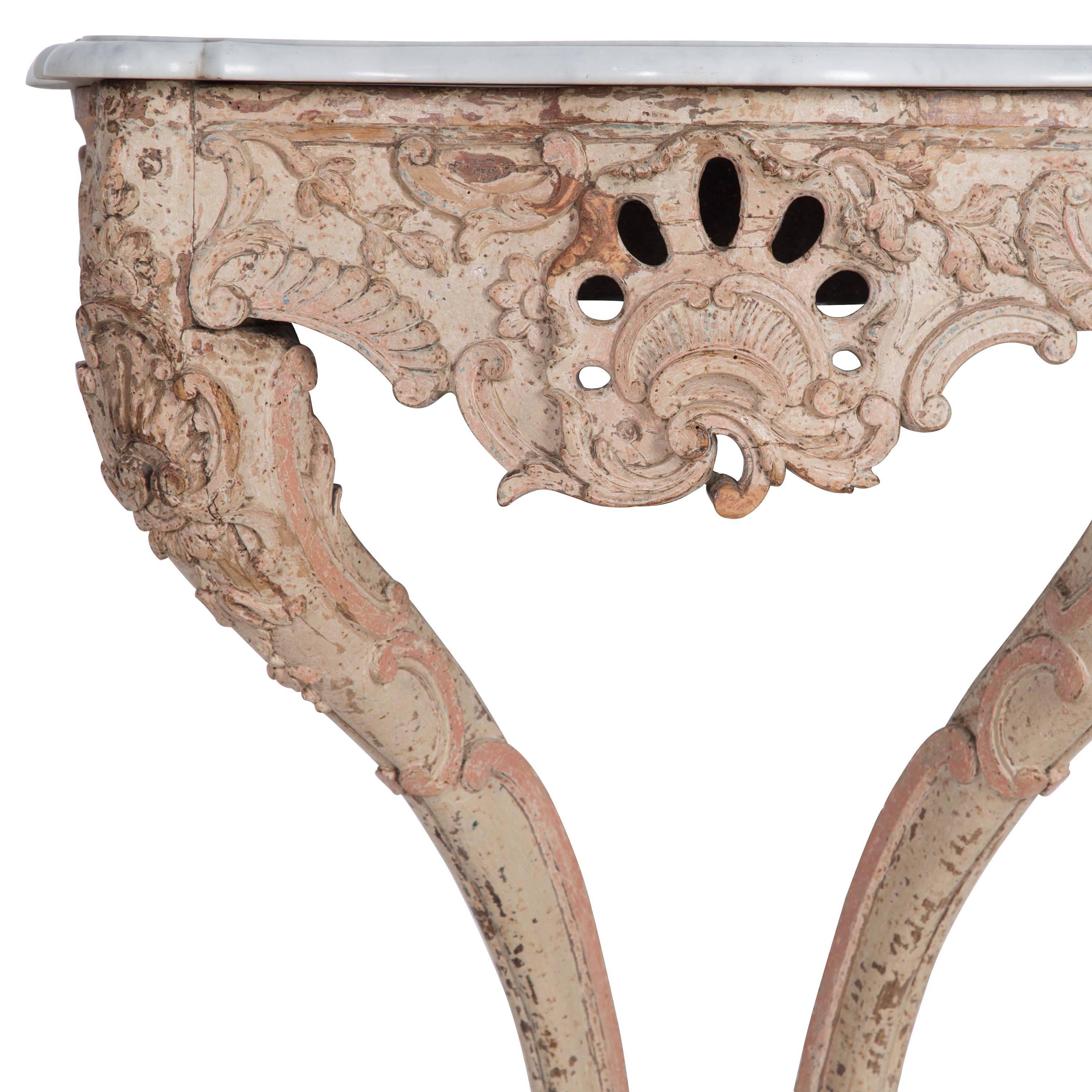 20th Century Marble Topped Console Table