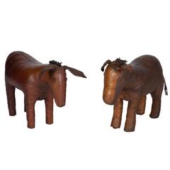 1960s Pair of Leather Donkey Footstools