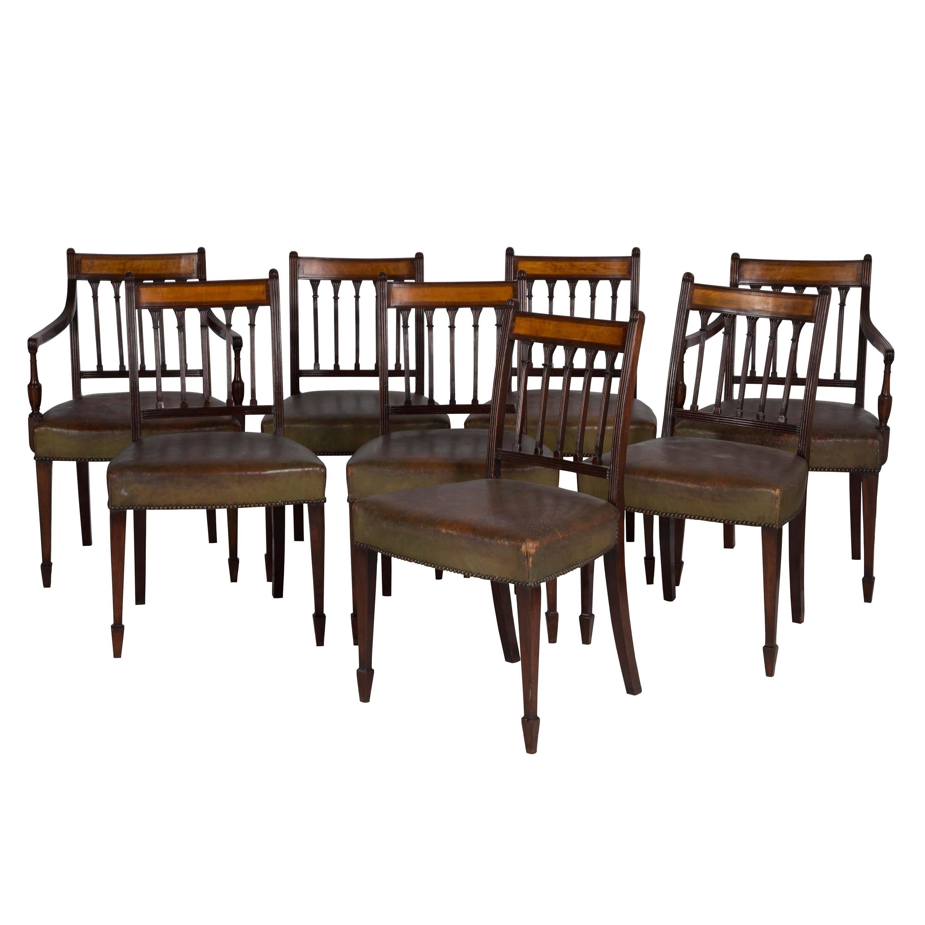 Set of Eight George III Dining Chairs In Good Condition In Gloucestershire, GB