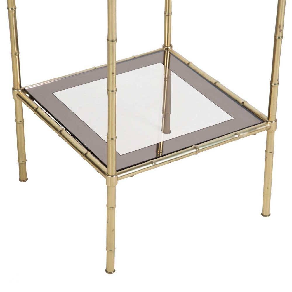 Brass 1970s Faux Bamboo Side Tables