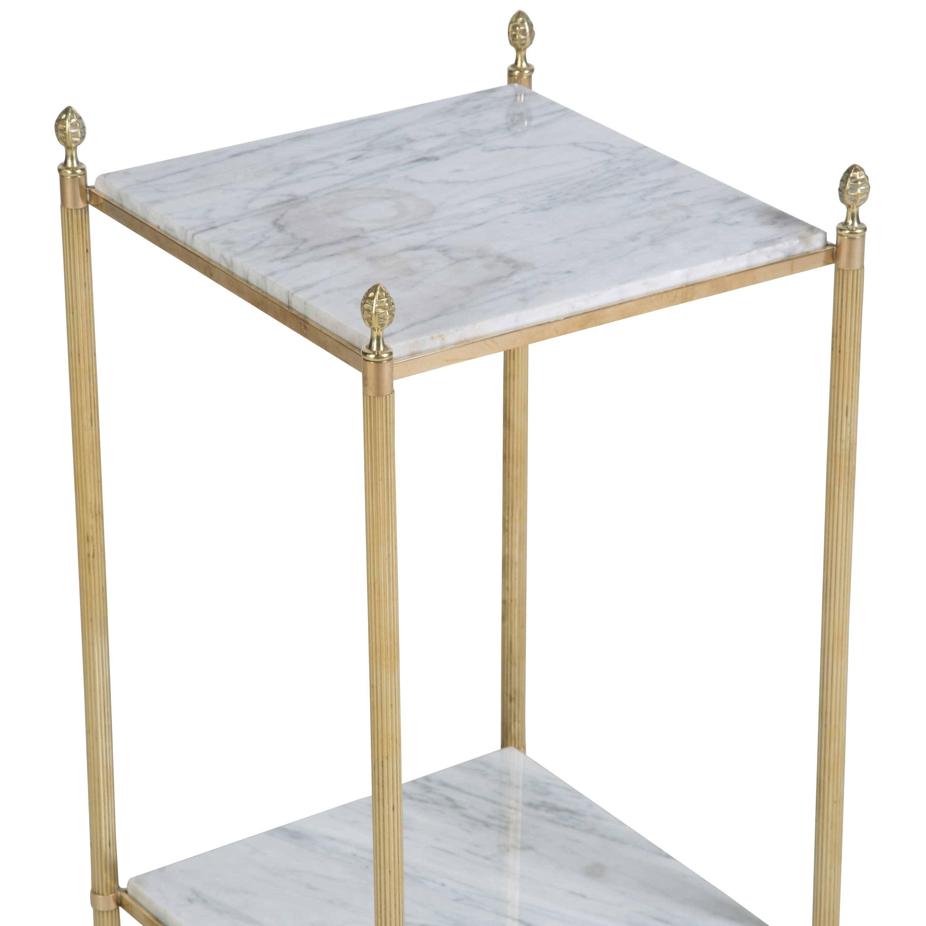 Pair of Brass and Marble Side Tables In Good Condition In Gloucestershire, GB