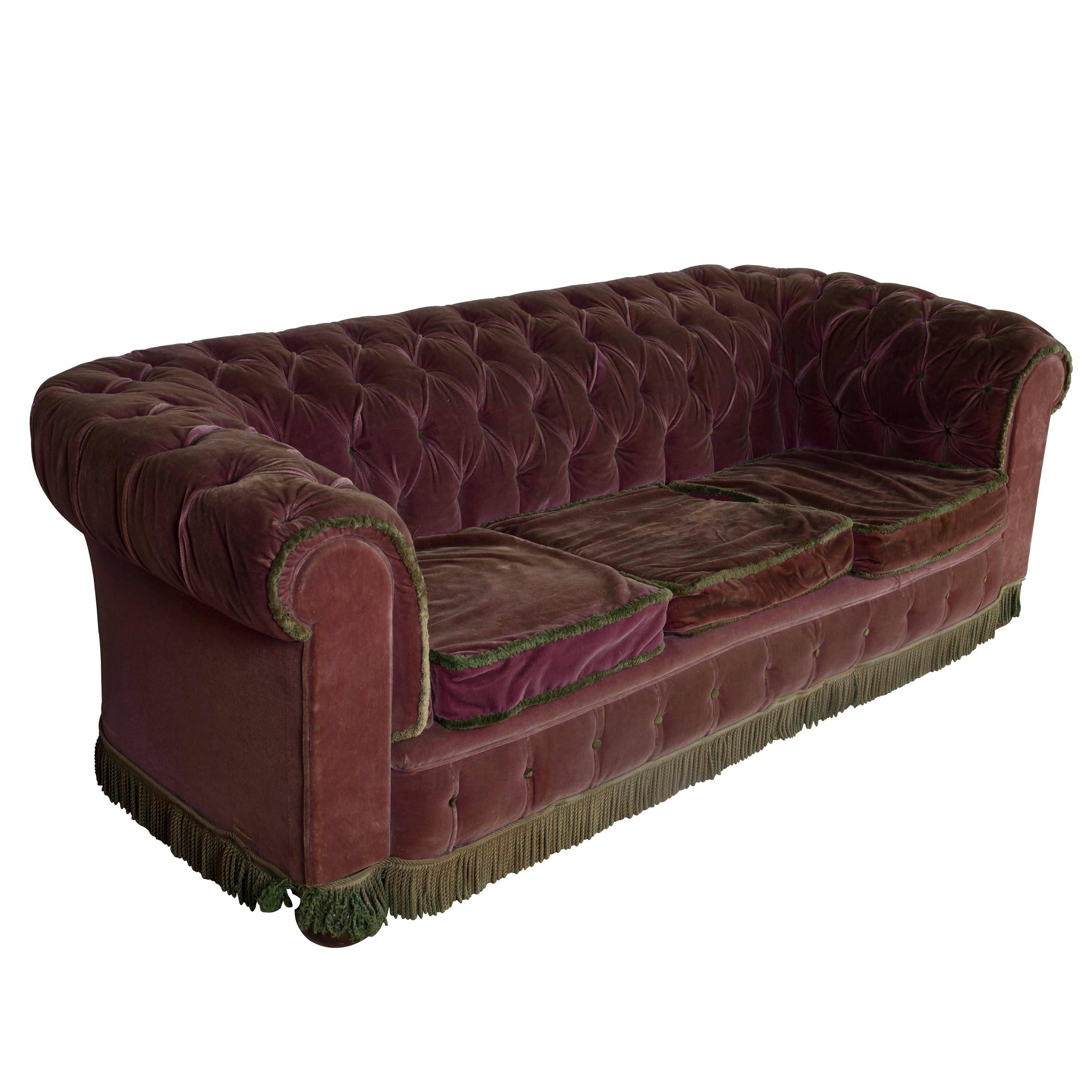 A country house Chesterfield sofa.