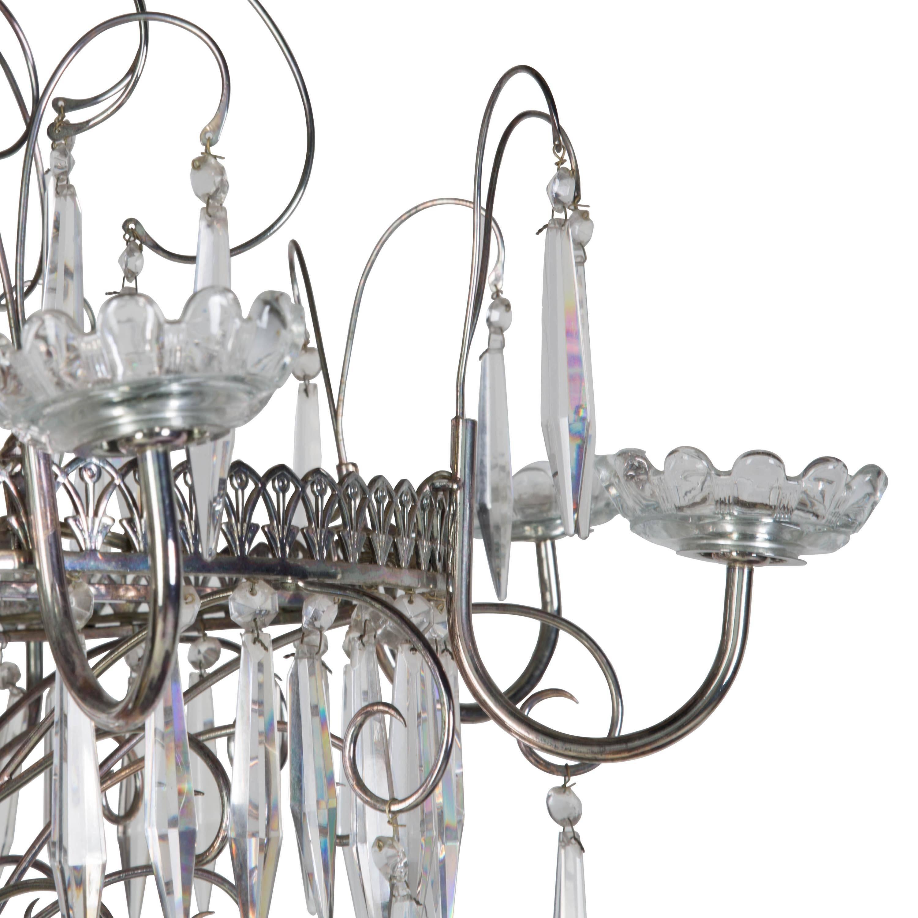 20th Century French Chrome Chandelier