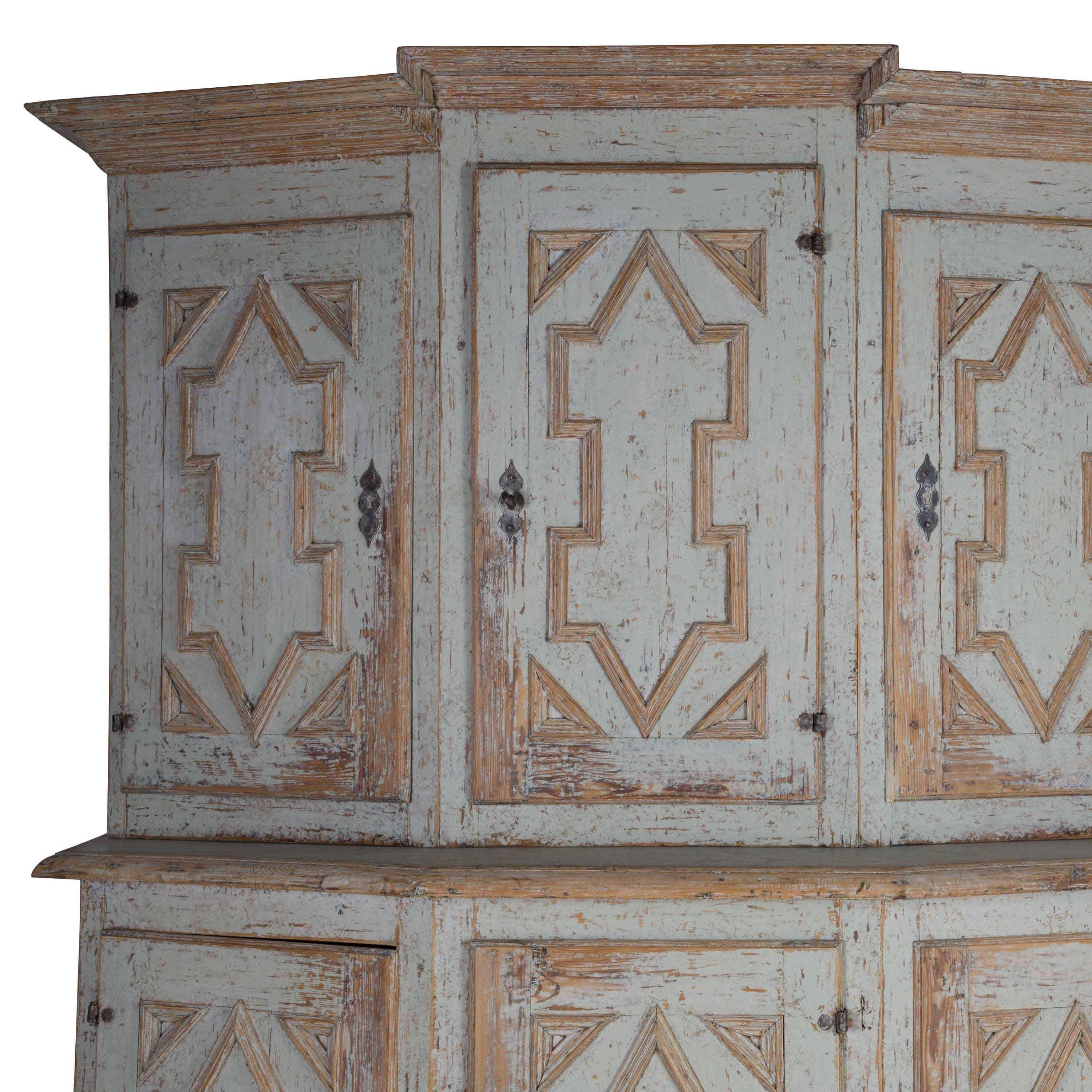 Six-Door Baroque Period Swedish Cupboard In Good Condition In Gloucestershire, GB