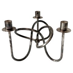 Josef Frank, Svenskt Tenn, candlestick Vänskapapsknuten, silver-plated brass