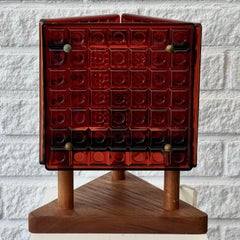 Mac Hegerup, Kronobergs Belysning, lampe de table B100, verre et teck, Suède, 1950