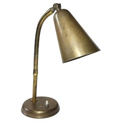 Danish mid century modernist table lamp, perforated brass, 1940s
