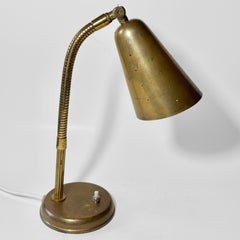 Danish mid century modernist table lamp, perforated brass, 1940s