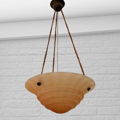 Suspension Art déco d'Edward Hald, en verre, Nordiska Kompaniet / Orrefors, années 1930