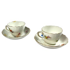 Paire de tasses et soucoupes en porcelaine de Meissen - Début XXᵉ siècle