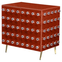 Italian Orange Pantry Cabinet in Murano Glass Available