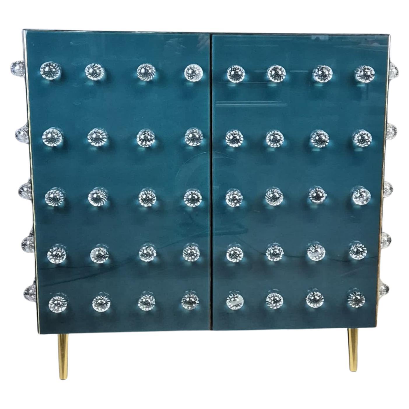 Spectacular Blue Pantry Cabinet in Murano Glass - Made in Italy Available
