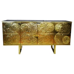 Modern Brass and Birch Sideboard with 8 Drawers Handmade in Italy Available