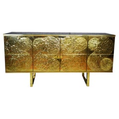 Modernes Sideboard aus Messing und Birke mit 8 Schubladen Handmade in Italy Erhältlich