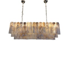 Large Mid-Century Modern Chandelier, Handcrafted Murano Glass, Italy