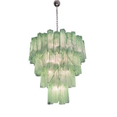 Handmade Green Murano Glass Waterfall Chandelier, Italy