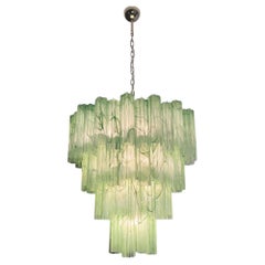 Handmade Green Murano Glass Waterfall Chandelier, Italy
