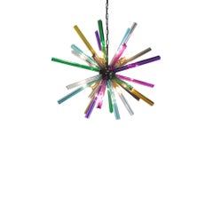 Multicolored Italian Glass Sputnik Chandelier in Space-Age Style