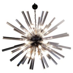 Sputnik chandelier with 50 clear glass prisms, 95 cm in diameter