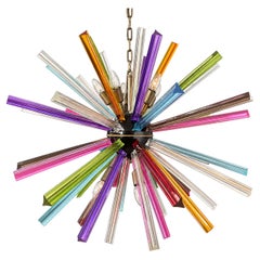 Lustre « Sputnik » avec 50 prismes en verre de Murano multicolore, 95 cm