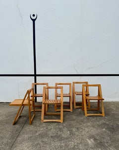 Set of original “Trieste” folding chairs by Aldo Jacober. Italy, 1960s