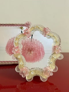 Miroir de table « Flowers Queen Mary » de style vénitien, en verre de Murano