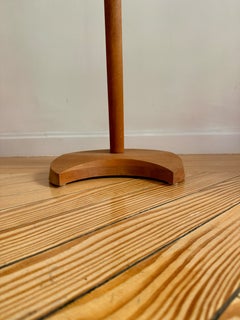 Nordic-style nightstand made of teak wood and chrome-plated metal. France