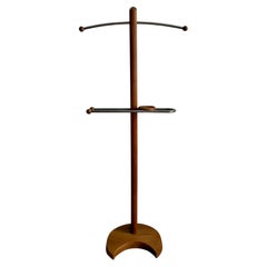 Nordic-style nightstand made of teak wood and chrome-plated metal. France