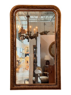 19th Century French Louis Philippe Gilt Mirror with Rounded Top