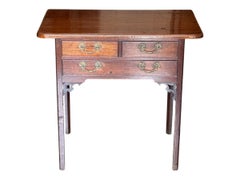 18th Century English Mahogany Side Table with Pierced Brackets