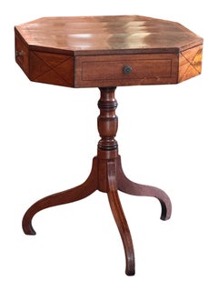 Early 19th Century Regency Work Table with Canted Corners on Tripod Base