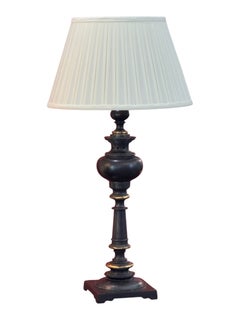 19th Century French Bronze Table Lamp with Baluster Column and Square Base