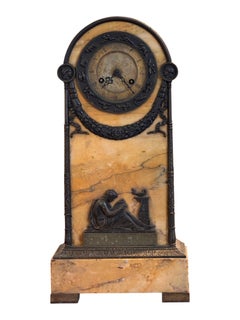 19th Century French Mantel Clock with Zodiac Dial and Reading Figure