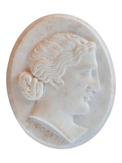 19th Century Italian Oval Relief Plaque of Aphrodite in Profile