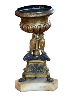 19th Century Italian Grand Tour Bronze Urn with Eagles and Rams' Heads