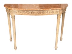 Mid 20th Century Italian Louis XVI Style Console with Rouge Marble Top