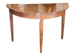 19th Century Walnut Demilune Table