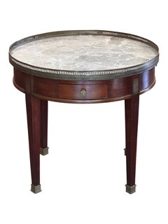 Louis XVI Style Bouillotte Table with Marble Top