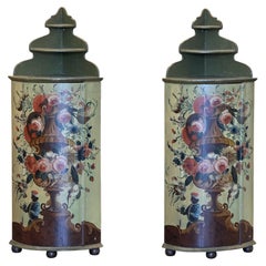 Pair of 19th Century Painted Corner Cupboards