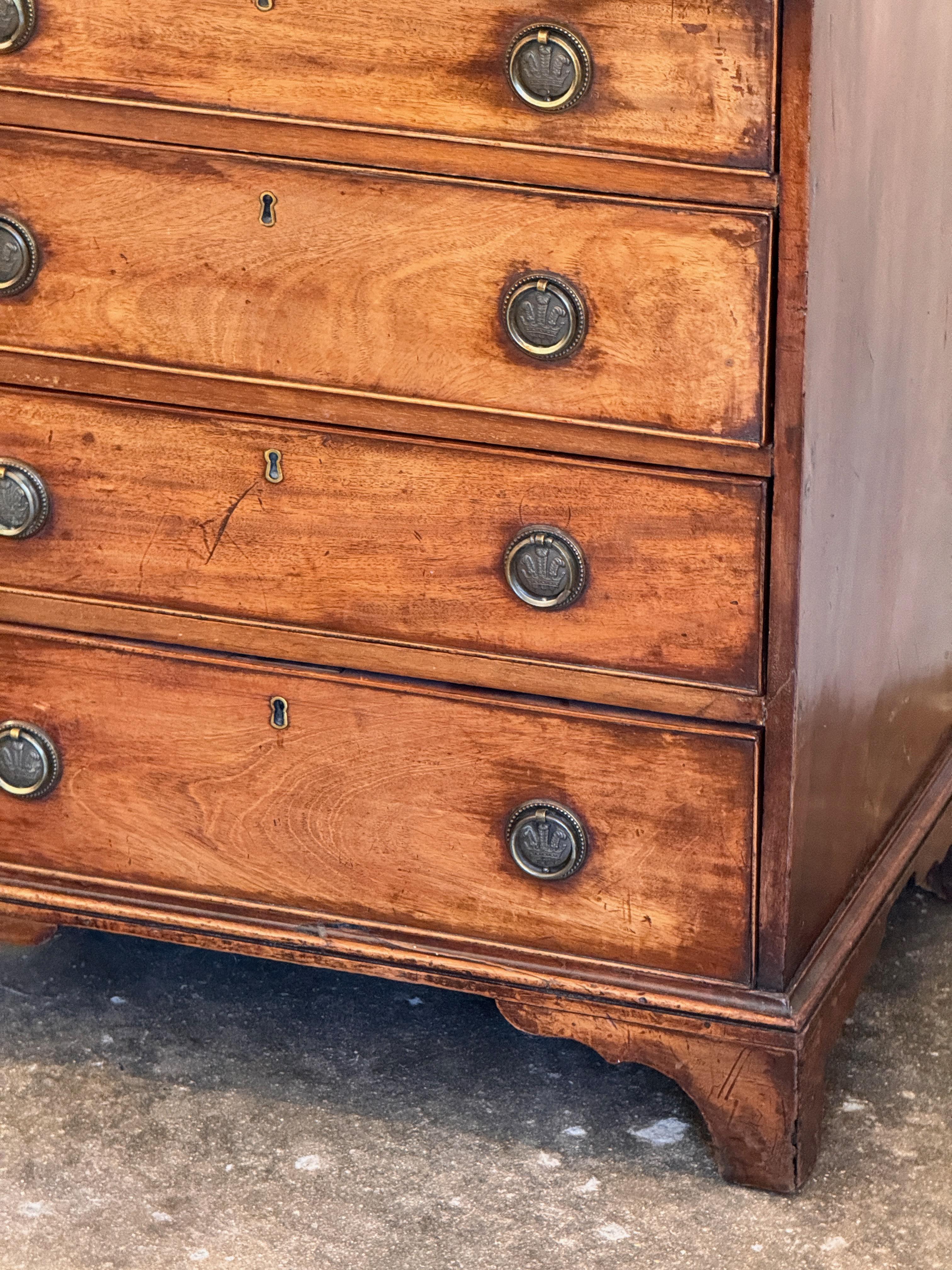 18th Century and Earlier George III Mahogany Chest, 18th Century For Sale