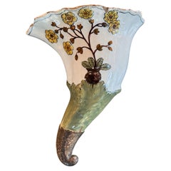 18th Century Dutch Polychrome Cornucopia Wall Pocket